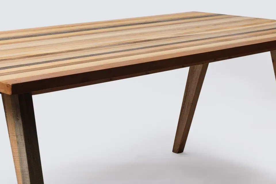 Teak table top before and after finishing