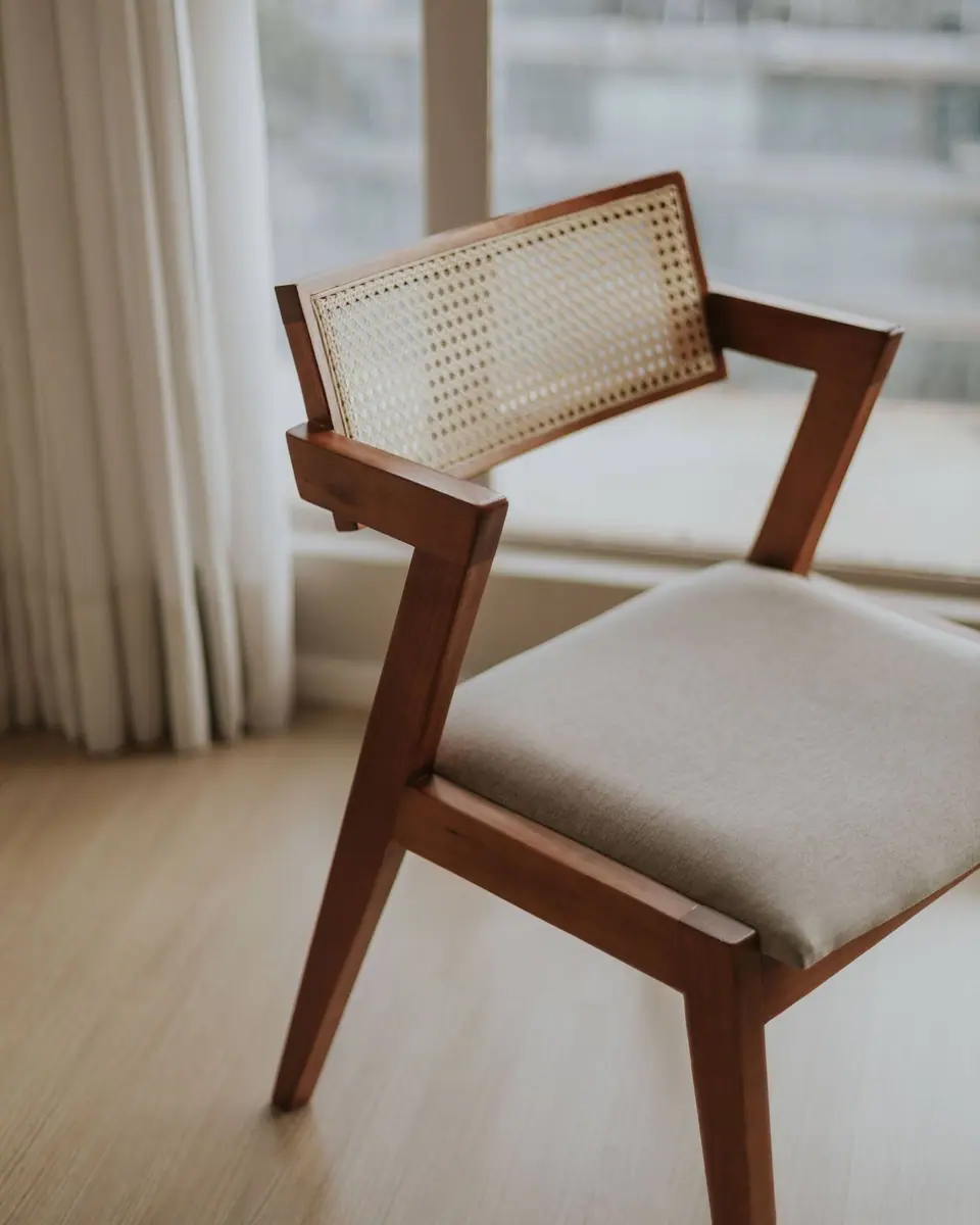 Sela Dining Chair — LG-D02 · Teak and rattan